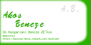 akos bencze business card